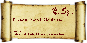 Mladoniczki Szabina névjegykártya
